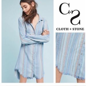 Anthropology Cloth & Stone Raw Hem shirtdress (M)